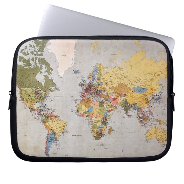 Capa Para Notebook mapa mundial (Frente)