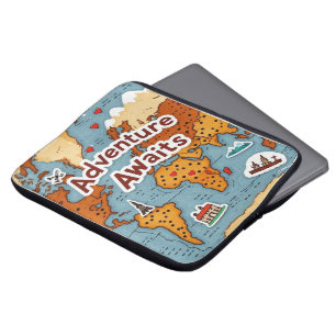 Capa Para Notebook Mapa mundial de Viagem com aspas