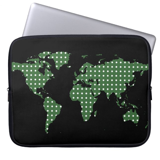 Capa Para Notebook mapa mundial e pontos brancos (Frente)