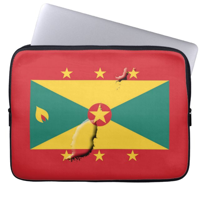 Capa Para Notebook Mapa Patriótico do Mapa de Sinalizador GRENADA RED (Frente)