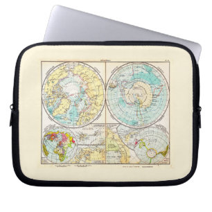 Capa Para Notebook Mapa Polar de Língua Alemã