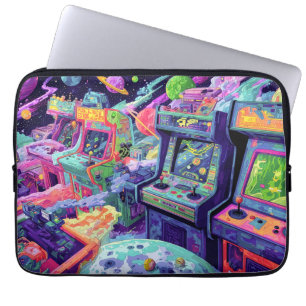Capa Para Notebook Máquinas de Arcade Retrô no Espaço