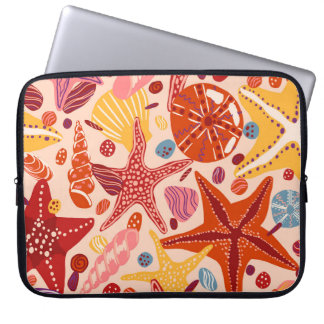 Capa Para Notebook Mar de Verão escandinavo: Padrão de Starfish