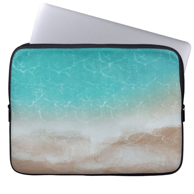 Capa Para Notebook Mar e Praia de Cima Arte Abstrata Legal (Frente)