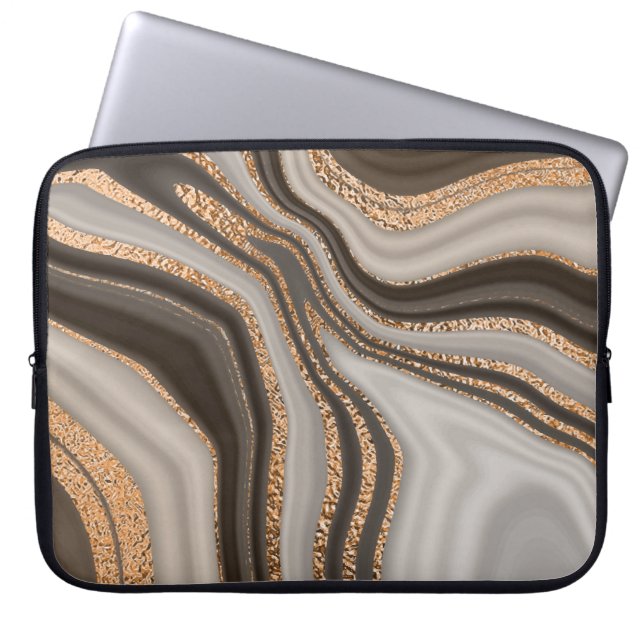 Capa Para Notebook Marble Dourado Vintage Design (Frente)