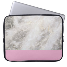 Capa Para Notebook Marble Girly Minimly com bloco de cor rosa