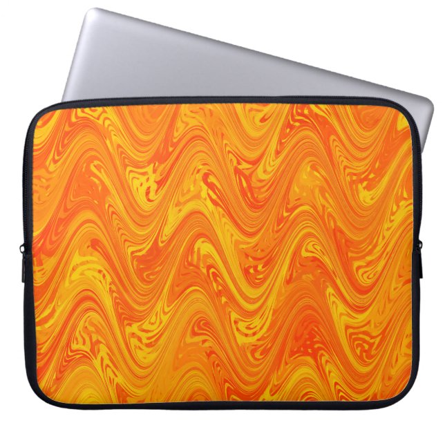 Capa Para Notebook Marbling Orange Yellow Red Pattern (Frente)