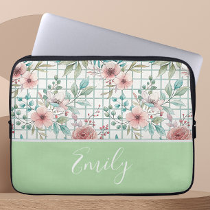 Capa Para Notebook Marca de Eletrônicos Florais de Nome Personalizado