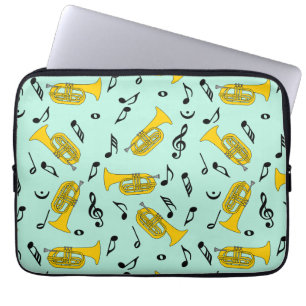 Capa Para Notebook Marching Baritone Music Notes Bass Clefs