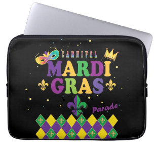 Capa Para Notebook Mardi Gras Carnaval Decor Fleur de Lis Pattern