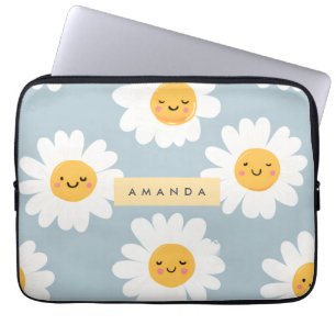 Capa Para Notebook Margarida de Sorriso de Pastel Cute Personalizado