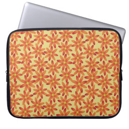 Capa Para Notebook Margarida Floral em Amarelo Quente Retro Sunburst