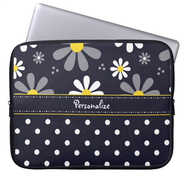 Capa Para Notebook Margaridas femininos e bolinhas da modificação com (Frente)
