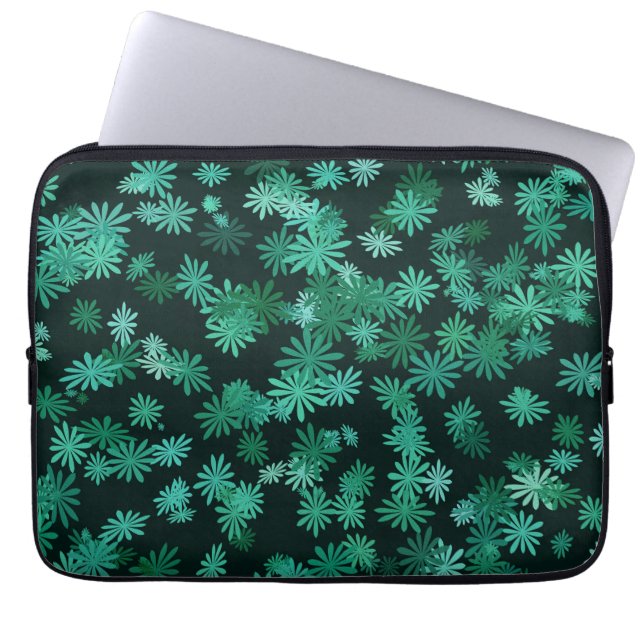 Capa Para Notebook Margaridas Teal (Frente)