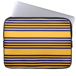 Capa Para Notebook Marinho azul e amarelo ensolarado cinco faixas