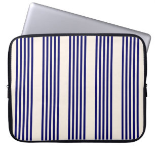 Capa Para Notebook Marinho azul e bege cinco faixas
