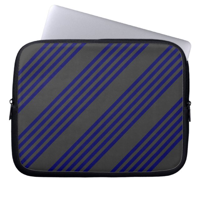 Capa Para Notebook Marinho azul e carvão cinco faixas (Frente)