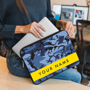 Capa Para Notebook Marinho Camuflagem Azul Seu nome Personaliza