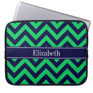 Capa Para Notebook Marinho Emerald LG Chevron Marinho Blue Name Monog