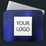 Capa Para Notebook Marinho metálico azul - Promocional de logotipo pe<br><div class="desc">Marinho moderno Blue Faux Metallic Stainless Elegante Seu logotipo personalizado Promocional Laptop Bag ou Capa Promocional (promo) Mala de anúncio. Este gabinete de computador profissional de classe pode ser personalizado para incluir o logotipo da sua empresa ou da sua empresa.</div>