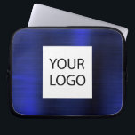 Capa Para Notebook Marinho metálico azul - Promocional de logotipo pe<br><div class="desc">Marinho moderno Blue Faux Metallic Stainless Elegante Seu logotipo personalizado Promocional Laptop Bag ou Capa Promocional (promo) Mala de anúncio. Este gabinete de computador profissional de classe pode ser personalizado para incluir o logotipo da sua empresa ou da sua empresa.</div>