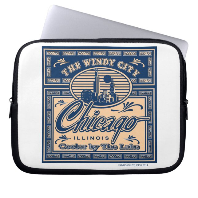 Capa Para Notebook Marinho Pier Chicago (Frente)