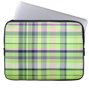 Capa Para Notebook Marinho Rosa Pistachio Que Preppy Madras
