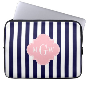 Capa Para Notebook Marinho White Stripe Quatrefoil Rosa Quatrefoil 3
