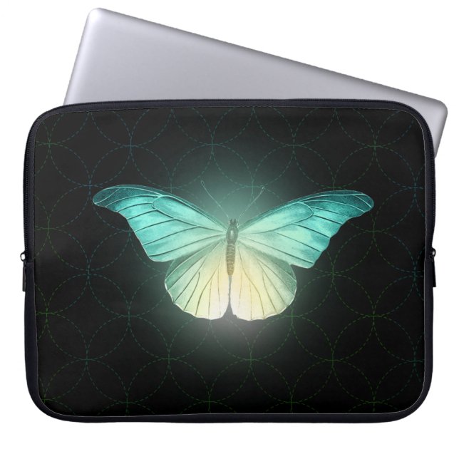 Capa Para Notebook Mariposa Lua em Preto (Frente)