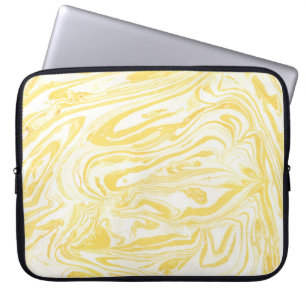 Capa Para Notebook Mármore Amarelo Elegante: Textura Desenhada À Mão