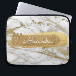 Capa Para Notebook Mármore branco e Dourado com folha dourada e reluz<br><div class="desc">Mármaco branco e Dourado com folha de ouro e Capa de nome Elegante brilhante. Esta capa pode ser personalizada para incluir o seu primeiro nome.</div>