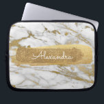 Capa Para Notebook Mármore branco e Dourado com folha dourada e reluz<br><div class="desc">Mármaco branco e Dourado com folha de ouro e Capa de nome Elegante brilhante. Esta capa pode ser personalizada para incluir o seu primeiro nome.</div>