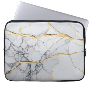 Capa Para Notebook Mármore branco e ouro