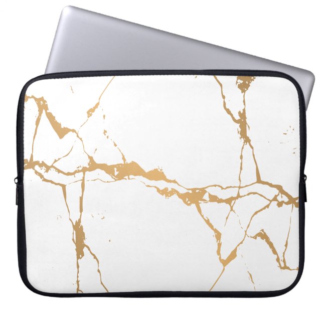 Capa Para Notebook Mármore Branco Elegante  (Frente)