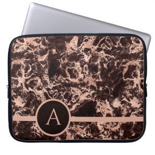 Capa Para Notebook Mármore Dourado Rosa Monogramado