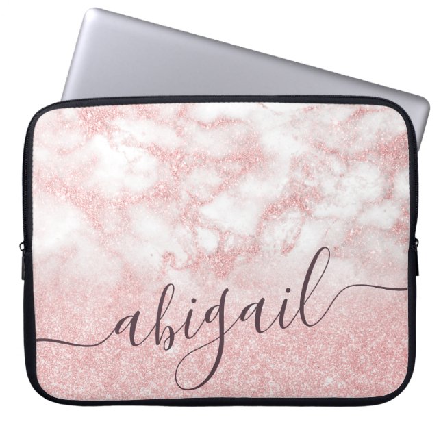 Capa Para Notebook Mármore-relâmpago de rosa de gradiente bonito eleg (Frente)