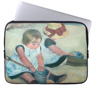 Capa Para Notebook Mary Cassatt - Crianças Brincando na Praia