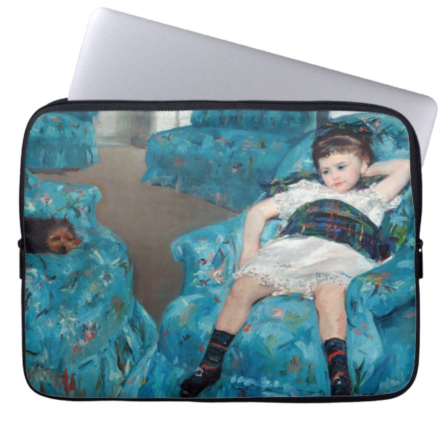 Capa Para Notebook Mary Cassatt - Menina em uma Cadeira Azul (Frente)