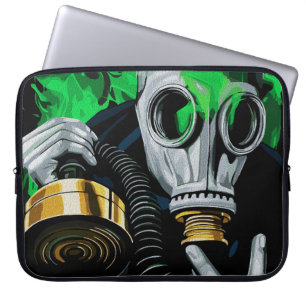 Capa Para Notebook Máscara de Gás Tóxico: Chamas Neon