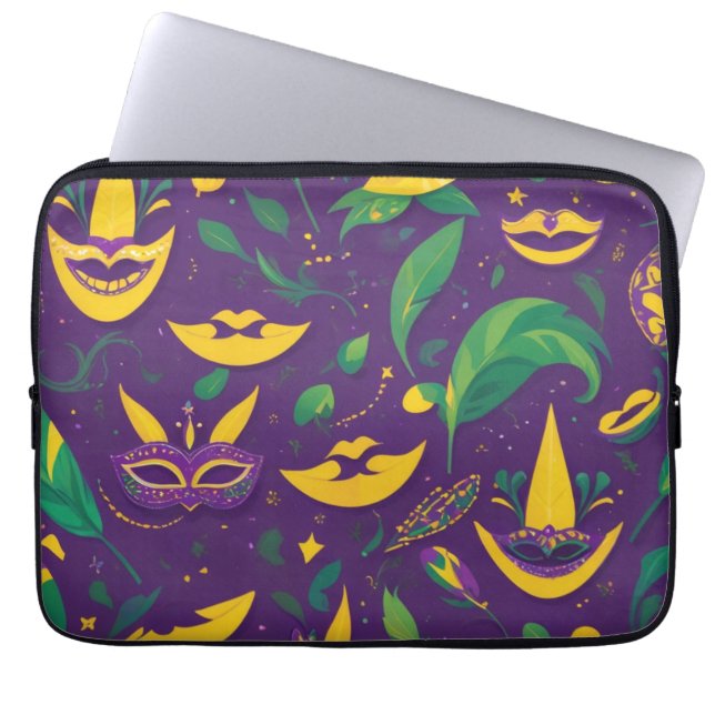 Capa Para Notebook Máscara de Padrão de Carnaval (Frente)