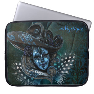 Capa Para Notebook Máscara do Carnaval - Bolsa de laptop Azul