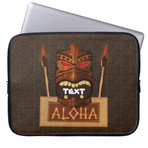 Capa Para Notebook Máscara Tiki de Madeira Vintage Retro ALOHA Havaia
