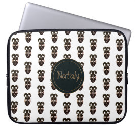 Capa Para Notebook máscara tribal africana étnica. monograma. nome