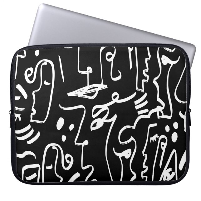 Capa Para Notebook Máscaras Abstrato Faces: Padrão Geométrico (Frente)