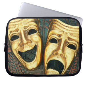 Capa Para Notebook Máscaras douradas da comédia e da tragédia no