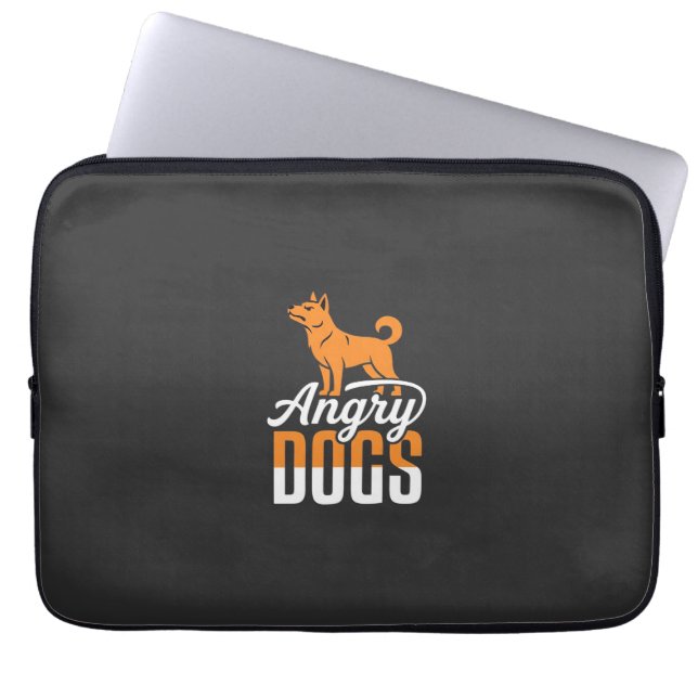 Capa Para Notebook Mascote Vetor de Cães Irritados (Frente)