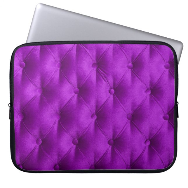 Capa Para Notebook Matéria têxtil violeta de veludo roxo com fundo tê (Frente)