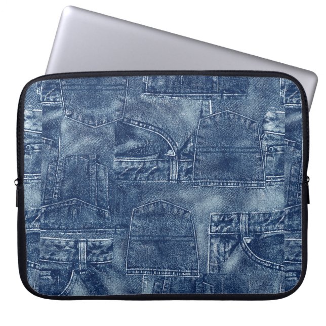 Capa Para Notebook material de denim, (Frente)