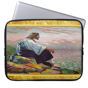 Capa Para Notebook Mateus 14:22-23 Jesus prece sozinho pelo mar
