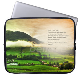 Capa Para Notebook Mateus 17:20 Mova montanhas verso bíblico pôr do s